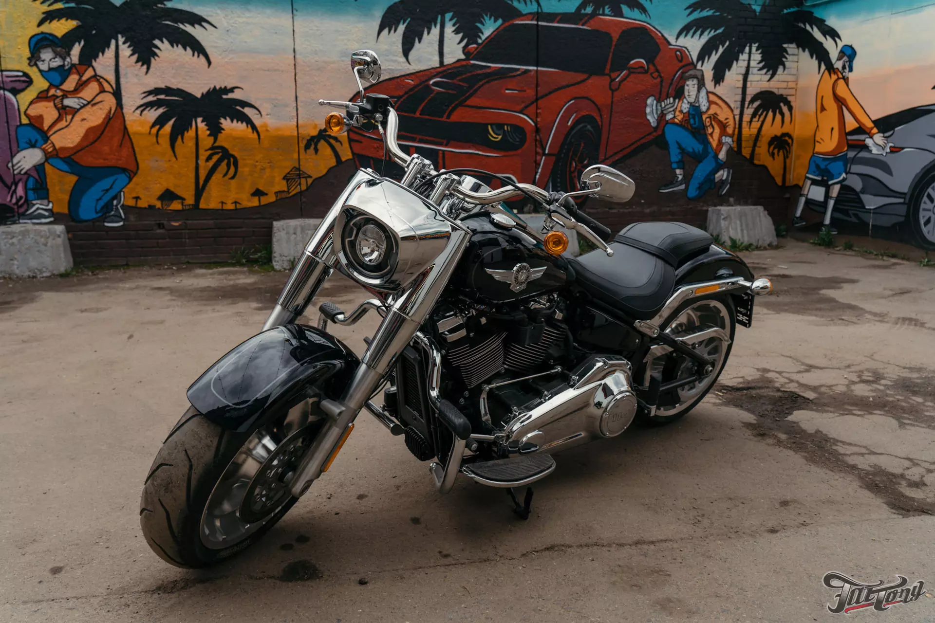 Harley-Davidson Fat Boy. Эксклюзивный окрас, технология брашед, тонированный лак